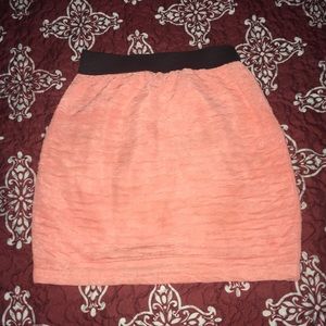 Peach textured body-con skirt